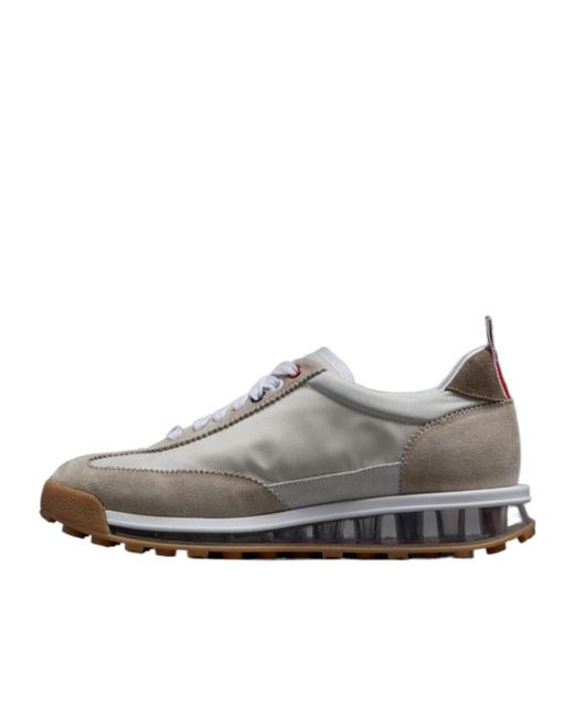 Thom Browne Gray Tech Runner Lace-Up Sneakers for men