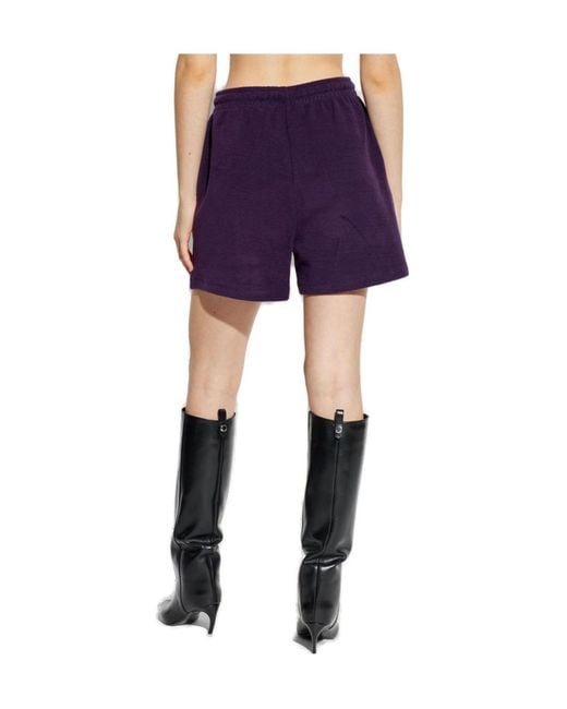 The Attico Purple The Logo Patch Drawstring Shorts