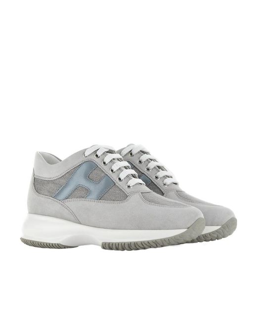 Hogan Gray Interactive Lace-Up Sneaker