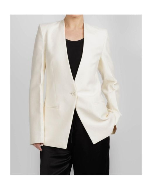 Totême  White Collarless Blazer