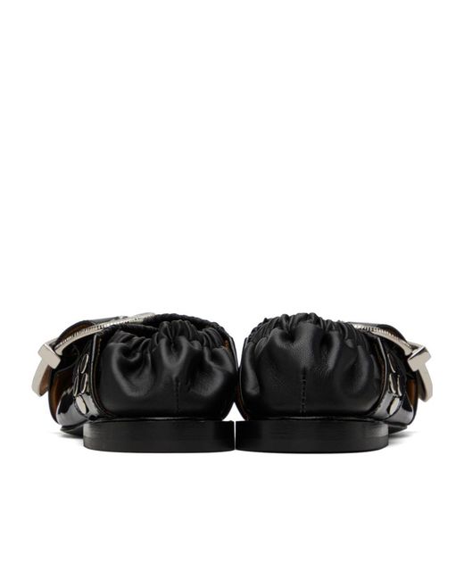 Toga Black Buckle Ballet Shoes