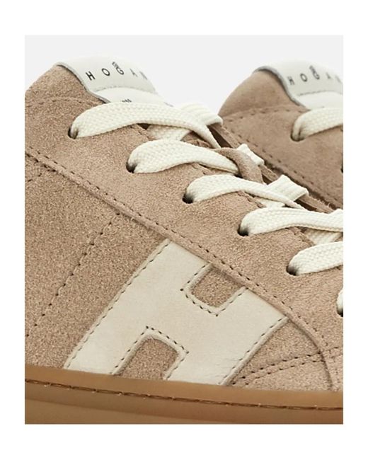 Hogan Brown Logo Detail Low-Top Sneakers
