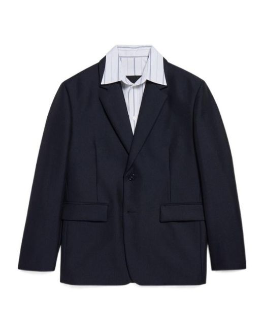 Balenciaga Blue Hybrid Shirt Jacket for men