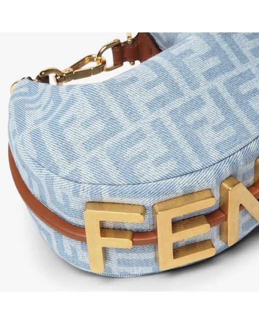 Fendi Blue Mini Graphy Ff Tote Bag