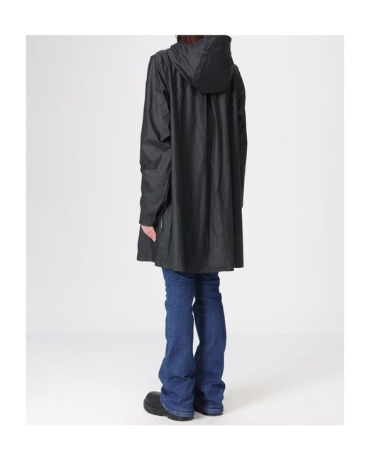 Rains Blue A-Line W Press-Stud Raincoat