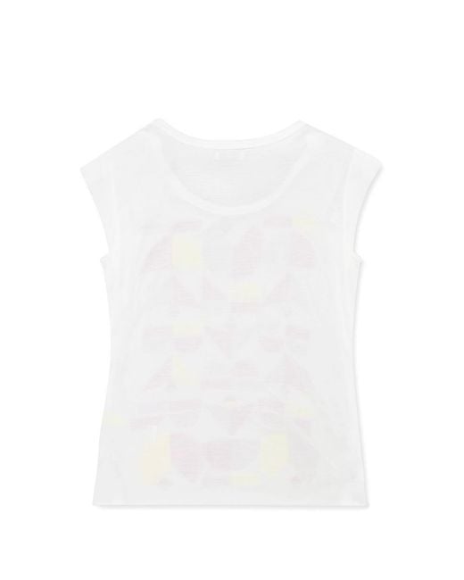 Iceberg White Printed Sleeveless T-Shirt