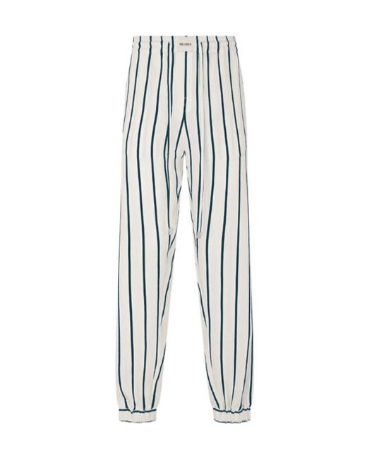 The Attico White Striped Casual Pants