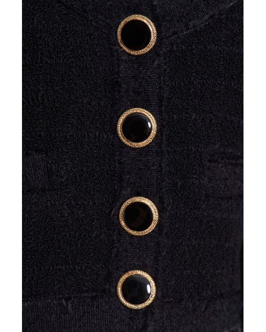 Alessandra Rich Black Long Sleeved Cropped Jacket