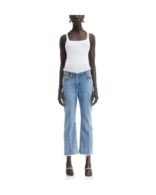 Jacquemus Blue Le De Nimes Linon Cropped Jeans