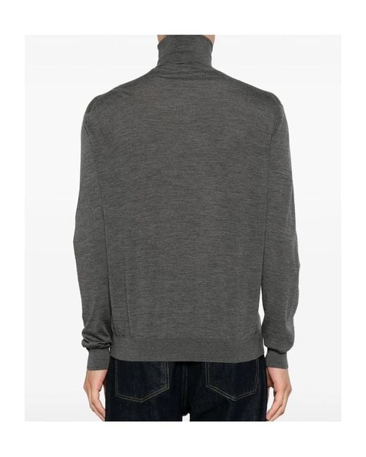 Malo Gray Turtleneck Sweater for men