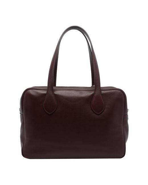 Brunello Cucinelli Purple Ruby Padlock Tote Bag