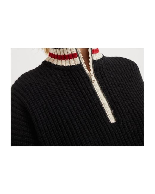 Brunello Cucinelli Red Striped Ribbed Knit Cashmere Sweater