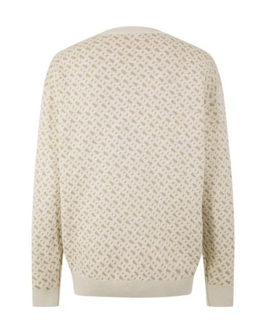 Boss White Cjimino Crew Neck Cotton Knitted Top for men