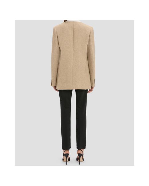 Victoria Beckham Natural Tailored Double-Breasted Blazer
