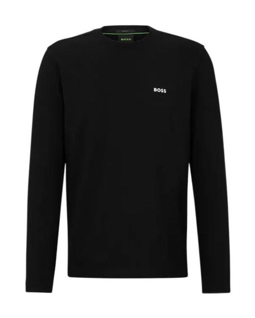 Boss Black Boss Contrast-Logo Stretch Long-Sleeved T-Shirt for men