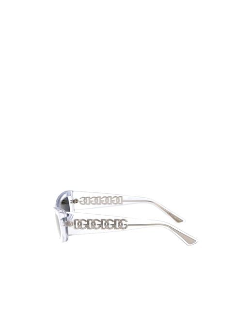 Dolce & Gabbana White Eyewear Rectangular Frame Sunglasses