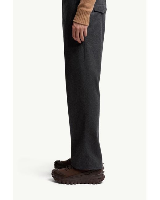 Moncler Gray Flannel Tailored Trousers for men