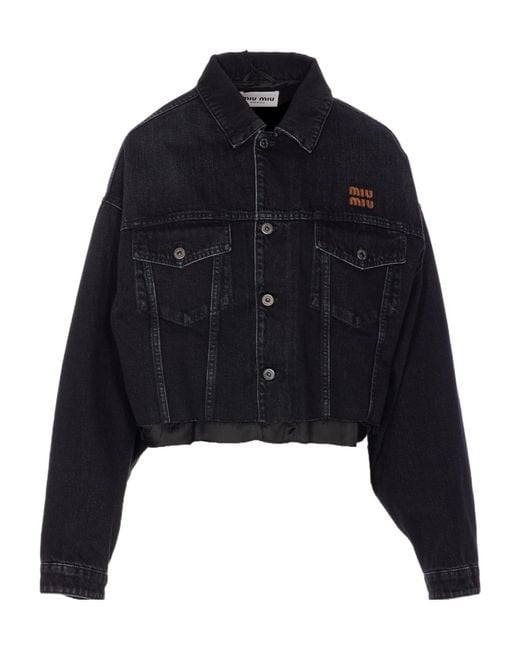 Miu Miu Blue Button-Up Denim Jacket