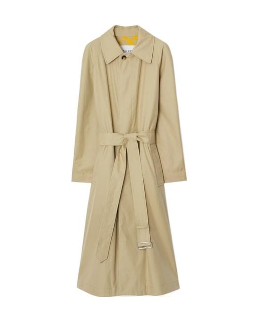 Burberry Yellow Checked Belted-Waist Reversible Trench Coat