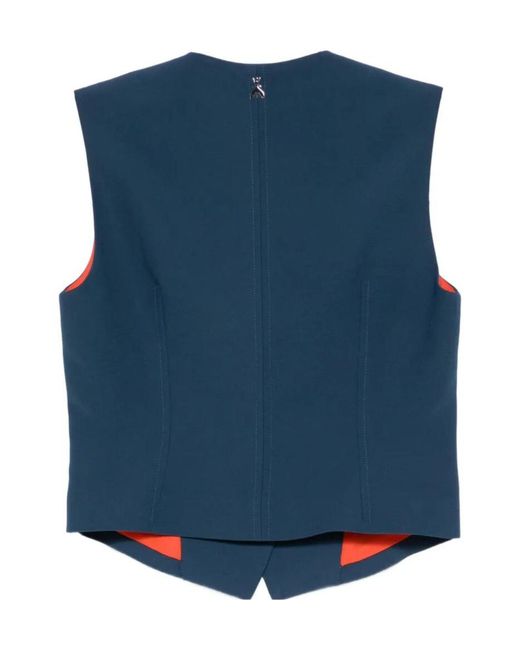 Patrizia Pepe Blue Fitted Button-Front Jacket