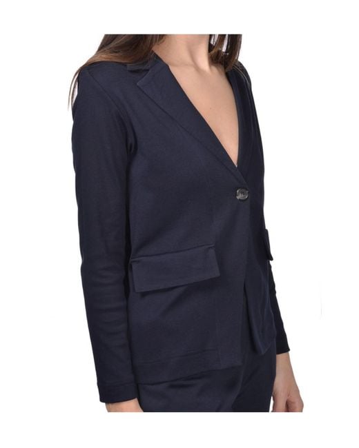Gran Sasso Blue Buttoned Jersey Jacket