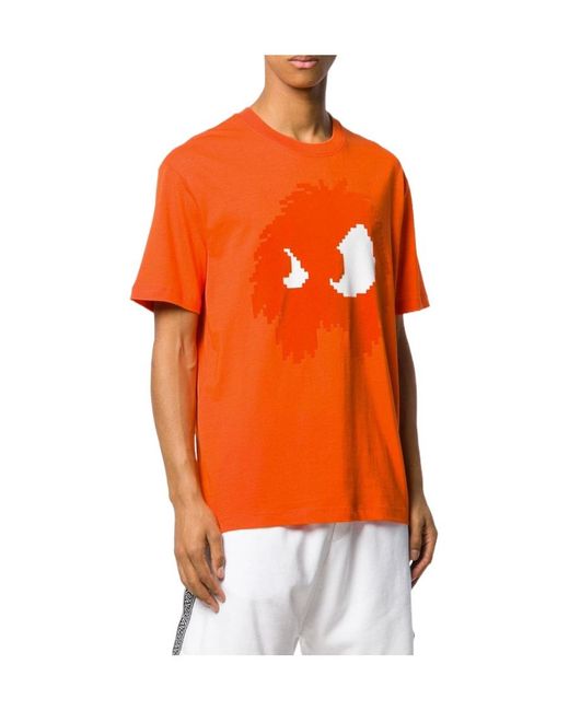 McQ Alexander McQueen Orange T-Shirt With Round Neck And Short Sleeves for men