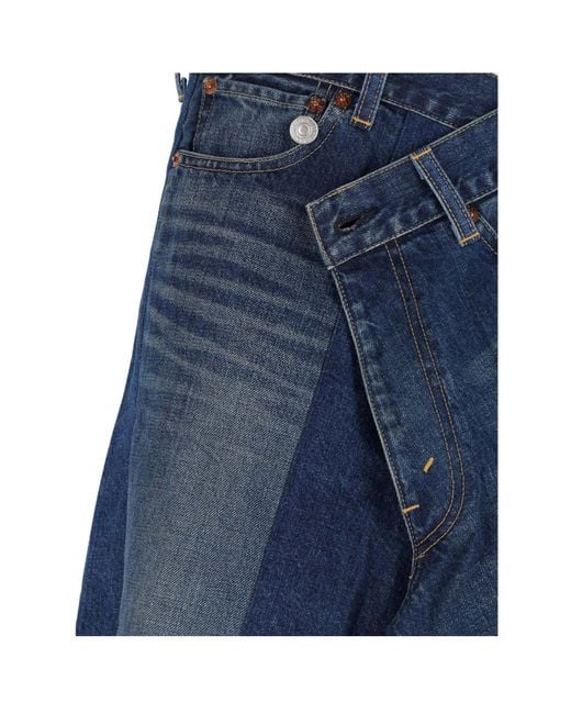 Junya Watanabe Blue X Levis Asymmetric Denim Skirt