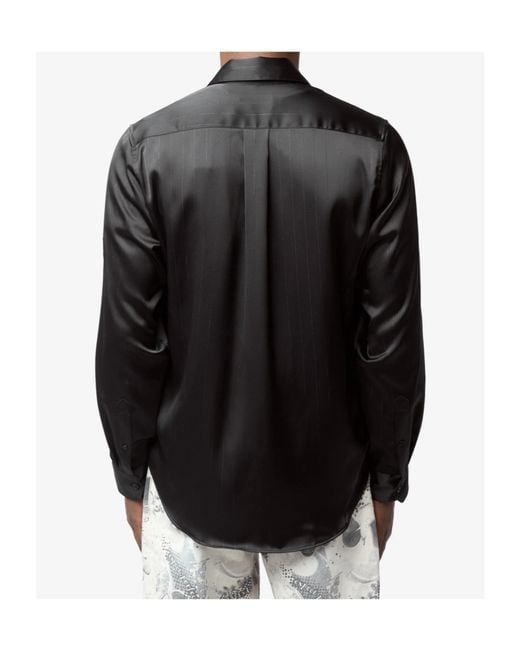 Martine Rose Black Button-Up Pinstriped Shirt for men