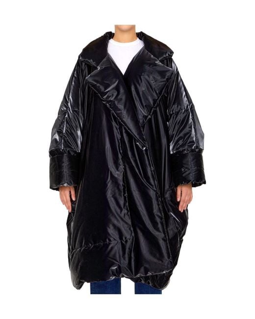 Saint Laurent Black Lacquered-Effect Oversized Down Jacket