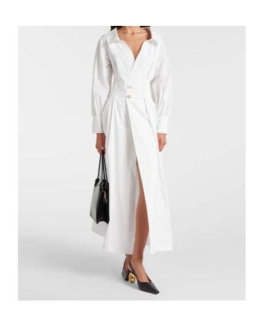 Altuzarra White Isabela Cotton-Blend Midi Dress