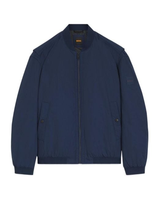 Boss Blue Water-Repellent Bomber Jacket for men