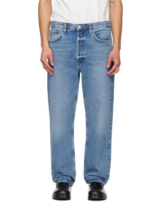 Agolde Blue 90's Mid-Rise Loose Fit Jeans for men