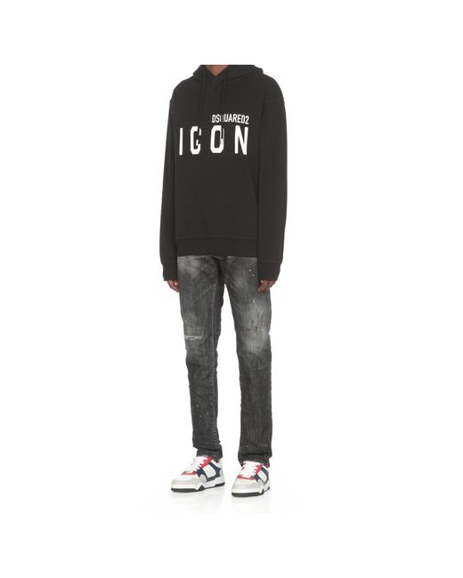 DSquared² Black Icon Cool Fit Hoodie for men
