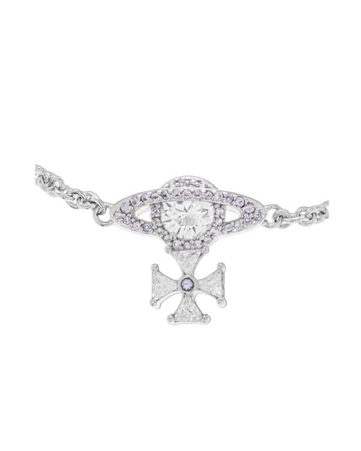 Vivienne Westwood White Mila Embellished Bracelet