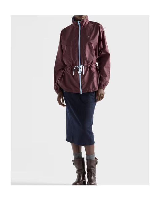 Prada Purple Re-Nylon Drawstring-Waist Jacket