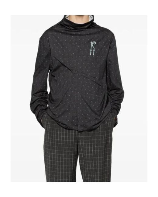 Kiko Kostadinov Black Draped Patterned Knitted Sweater for men