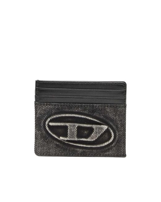 DIESEL Black Logo-Embossed Card Case
