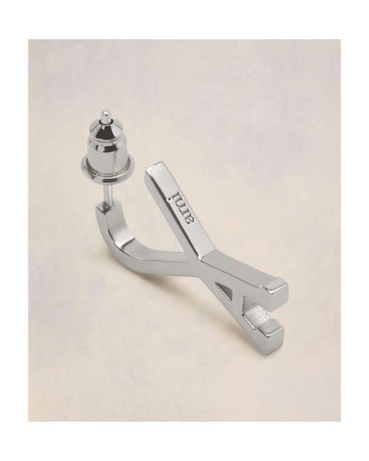 AMI White Ami De Coeur Small Hoop Earrings for men