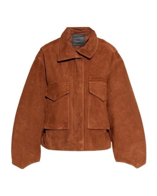 AllSaints Brown Clay Pocket Suede Jacket