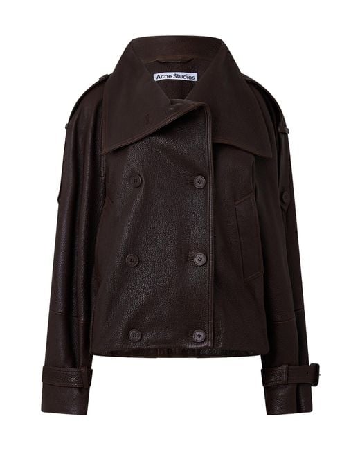 Acne Black Vintage Cropped Leather Jacket
