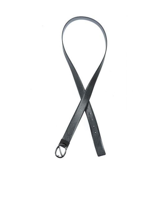 Zegna Black Logo Belt for men