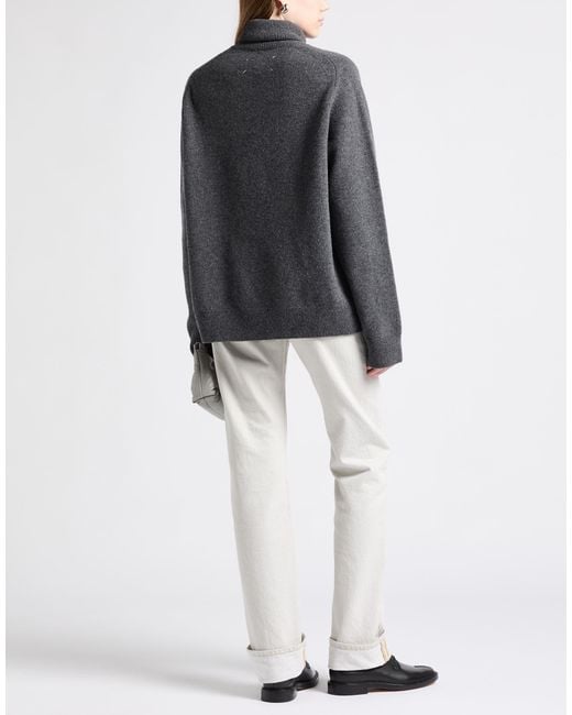 Maison Margiela Gray Wool Turtleneck Long-Sleeve Knit Sweater