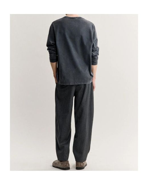 Maison Kitsuné Blue Maison Kitsuné Fox Head Patch Long-Sleeved T-Shirt for men