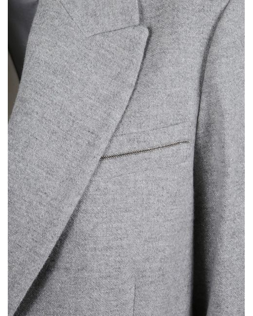 Peserico Gray Single-Breasted Tailored Blazer