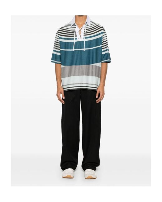 Loewe Black Wide Leg Cargo Trousers for men