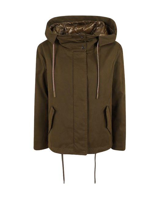 Herno Green Drawstring Hooded Down Jacket