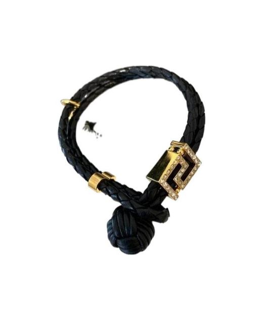 Versace Black Medusa Cord Bracelet for men