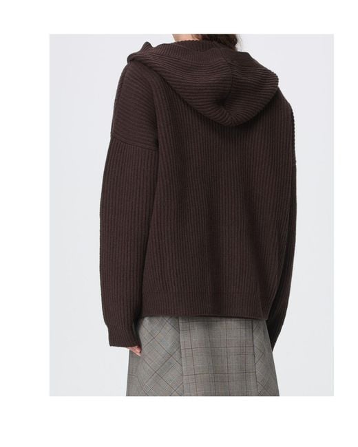 Dondup Brown Hooded Knit Cardigan