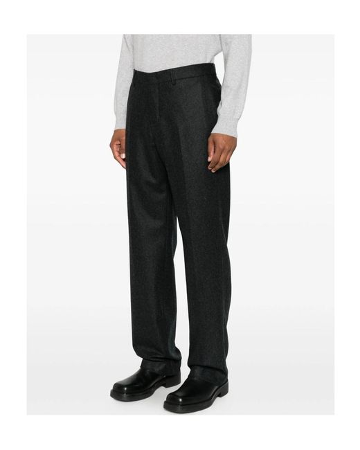 Tagliatore Black Casual Pants With Belt Loops for men