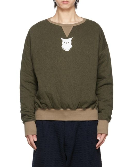 Maison Margiela Green Bird-Patch Sweatshirt for men